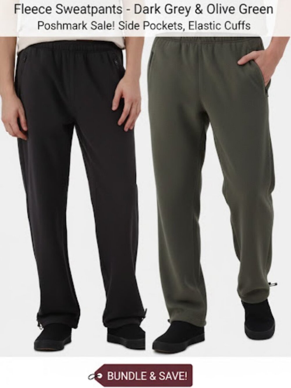New Two Bundle Open Hem Fleece Joggers